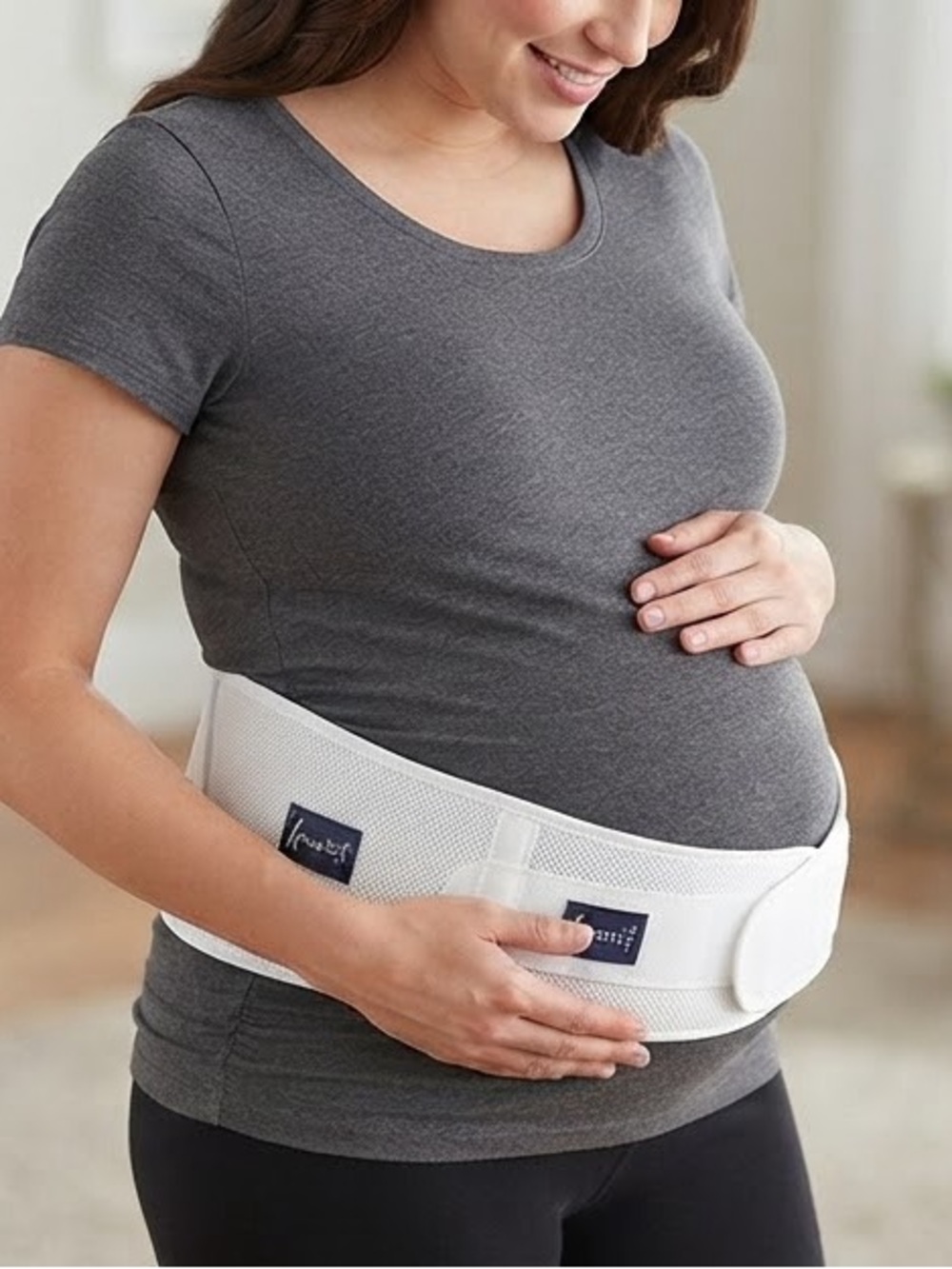 White Maternity Support Belt for Pregnancy Comfort
